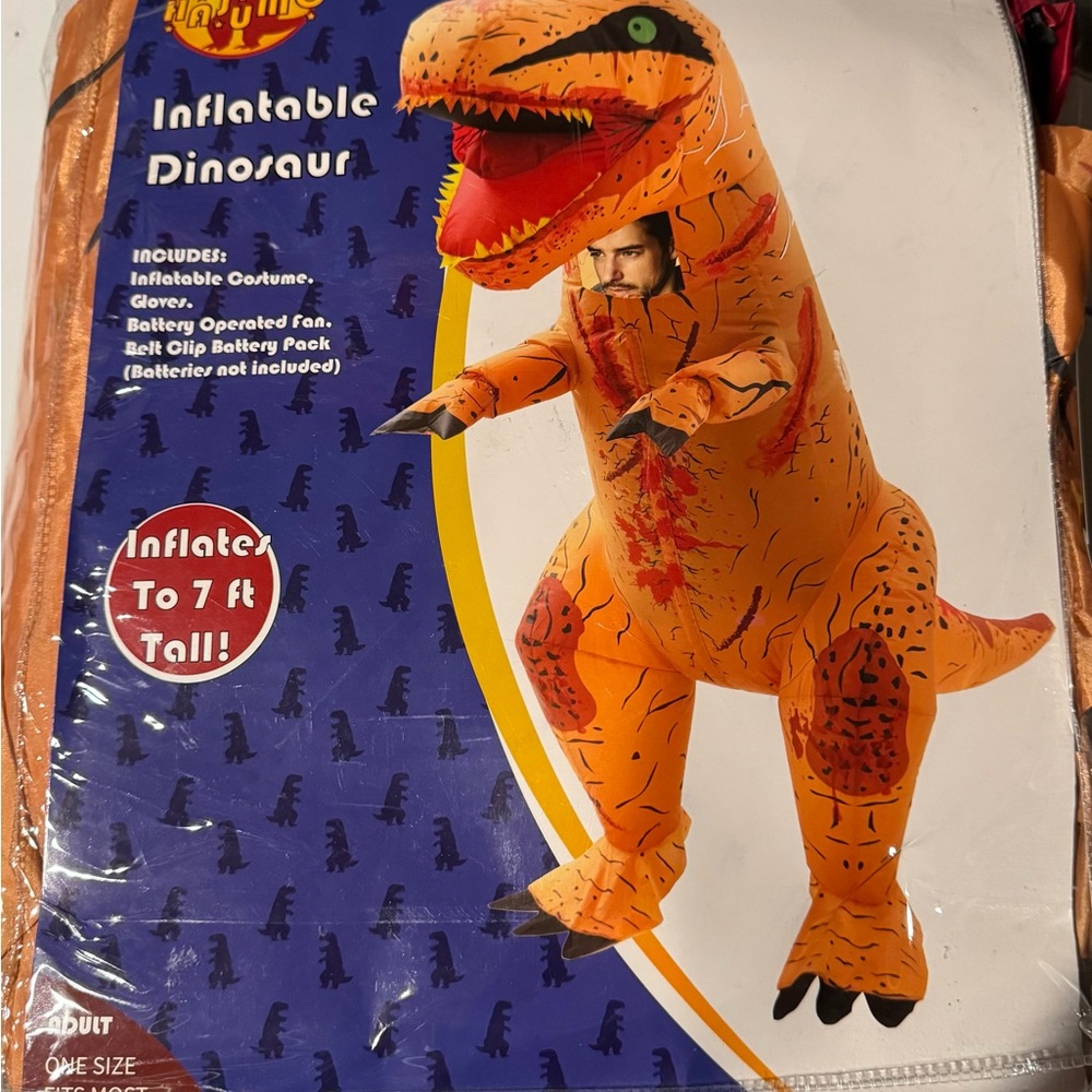 NO LONGER Available Orange Inflatable Dinosaur Costume